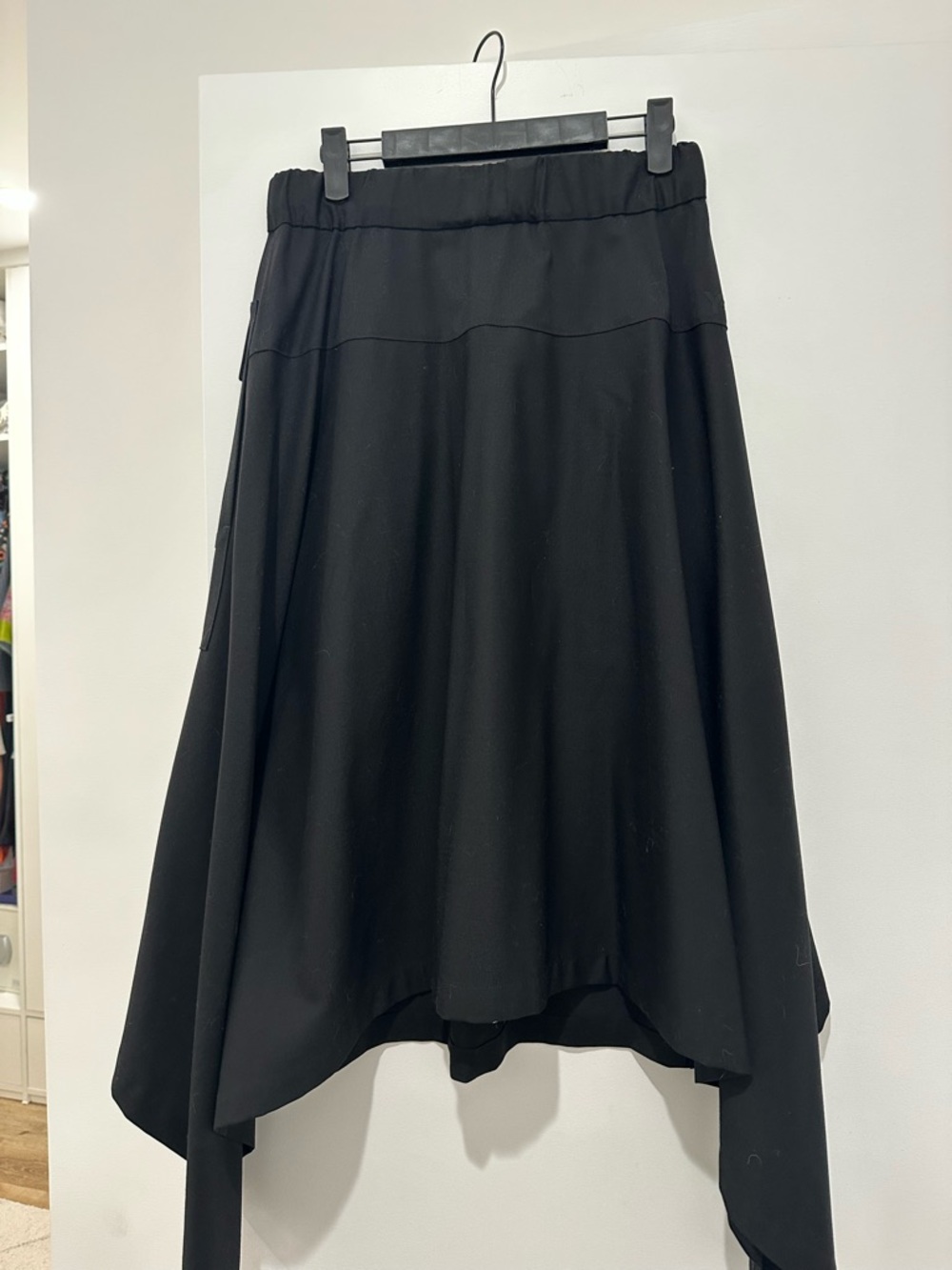 Y-3 Black Asymmetric Cargo Midi Skirt with Belt - Picture 2 of 4